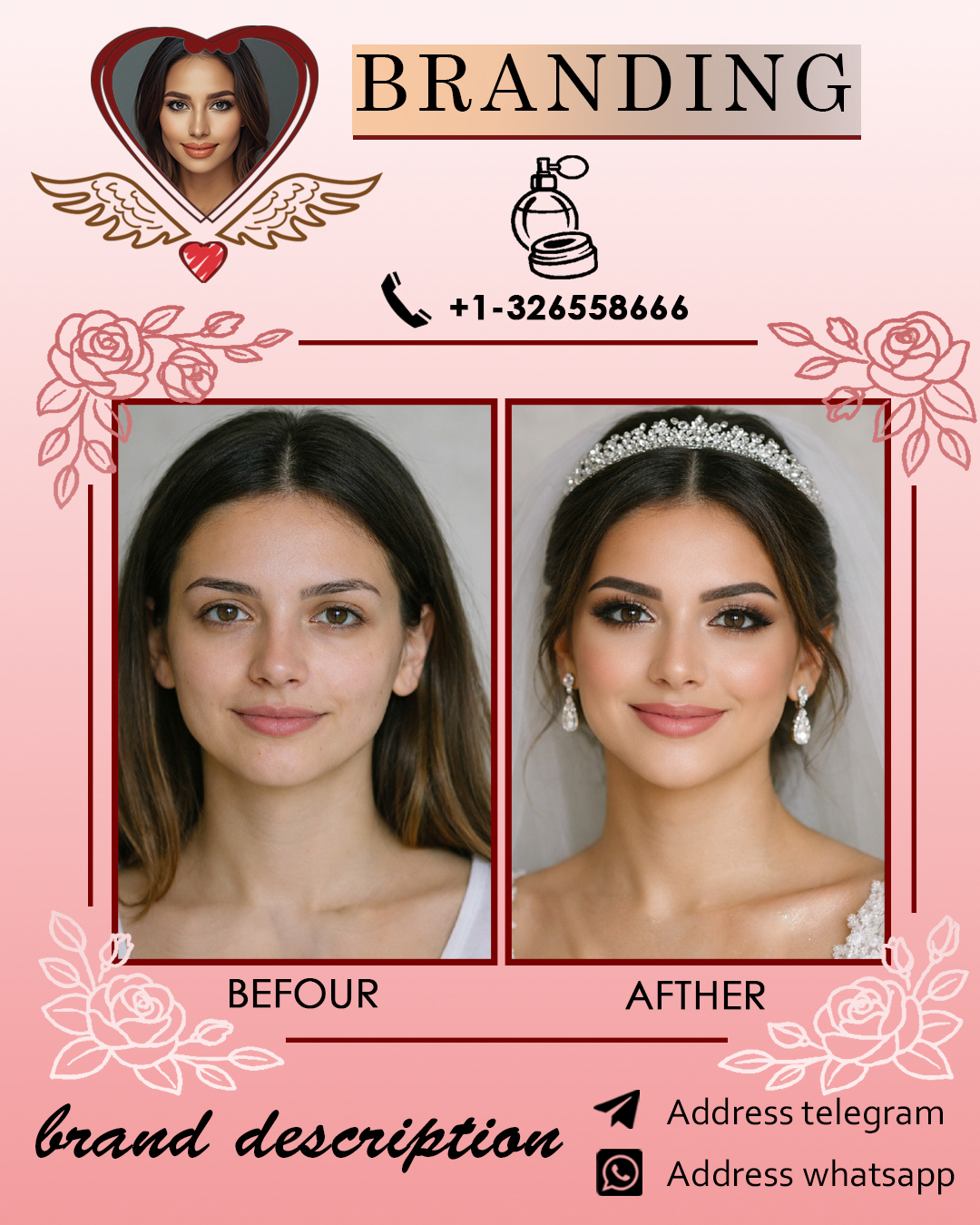 ❤️طرح مینیمال، مدرن و منحصر به فرد پست اینستاگرام باطرح قلب فرشته برای آریشگران ، سالن داران، میکاپ کاران و همچنین همه کسانی که در حوزه زیبایی کار می کنند(۴)